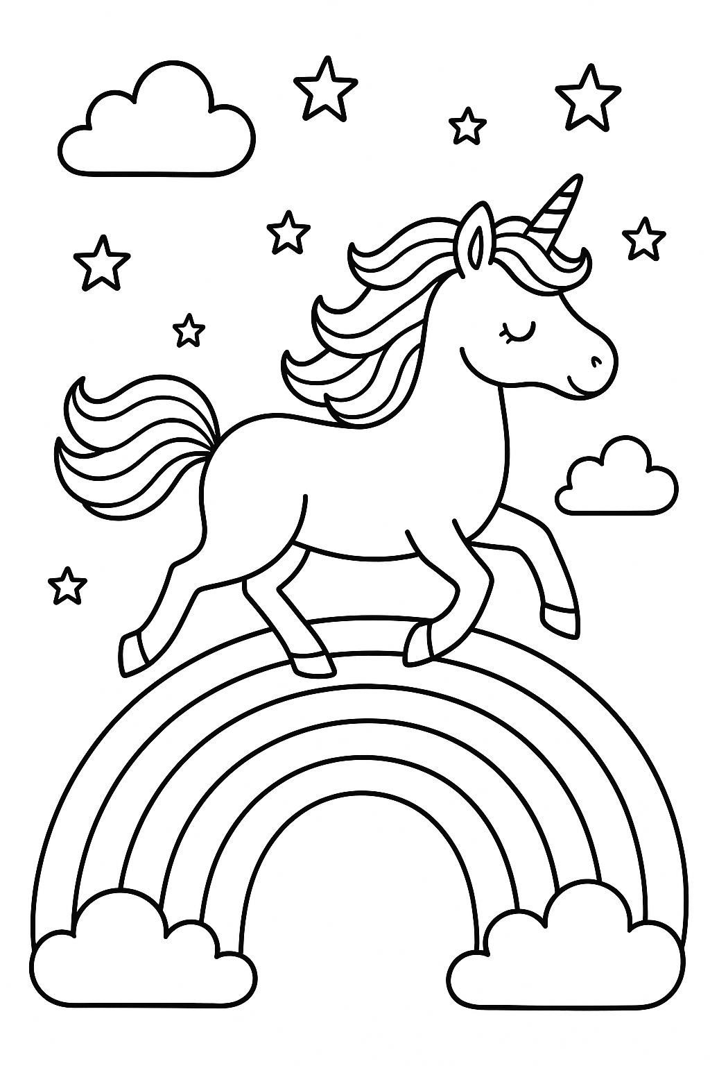 Unicorn coloring page
